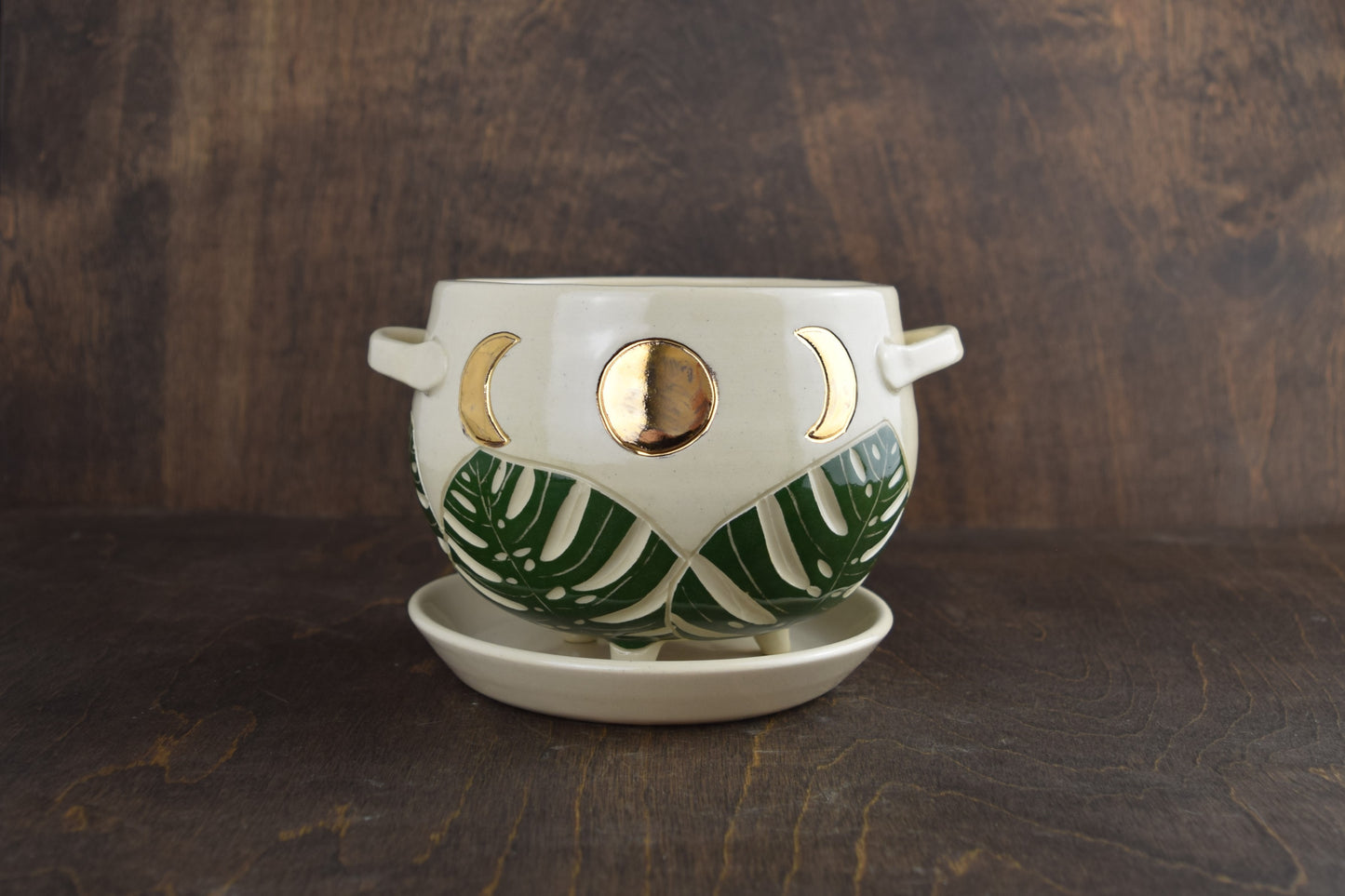 Gold Moon Monstera Cauldron Planter