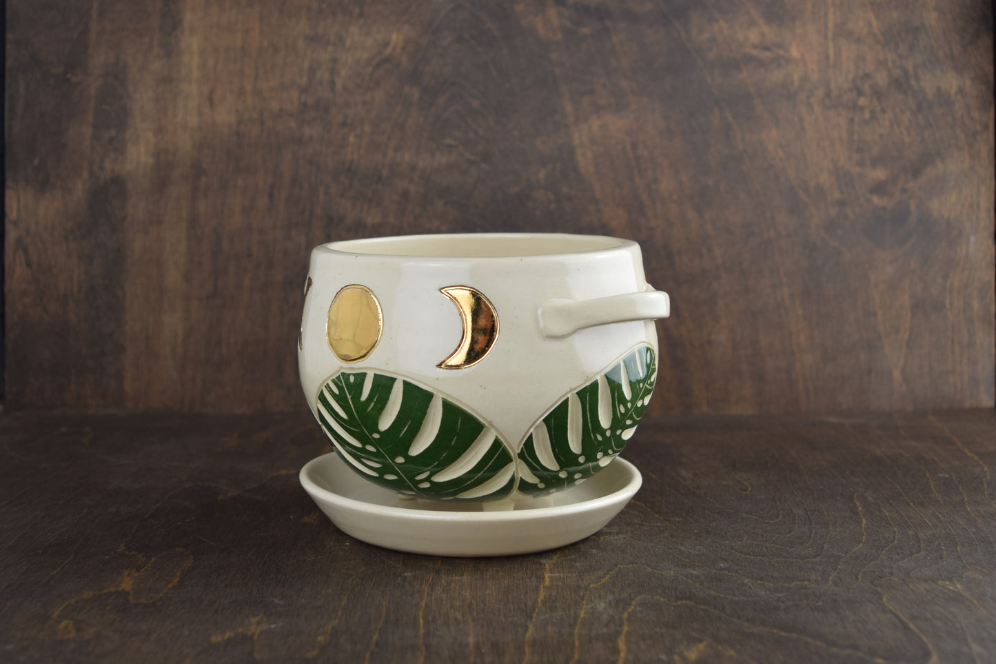Gold Moon Monstera Cauldron Planter