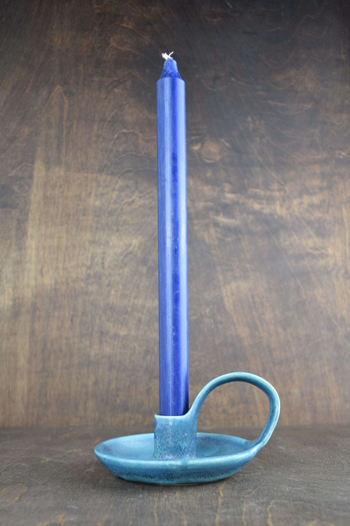 Crystal Blue Candle Holder