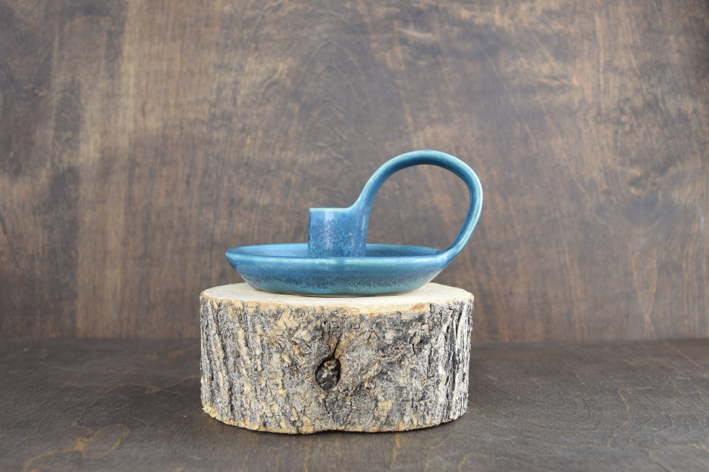 Crystal Blue Candle Holder