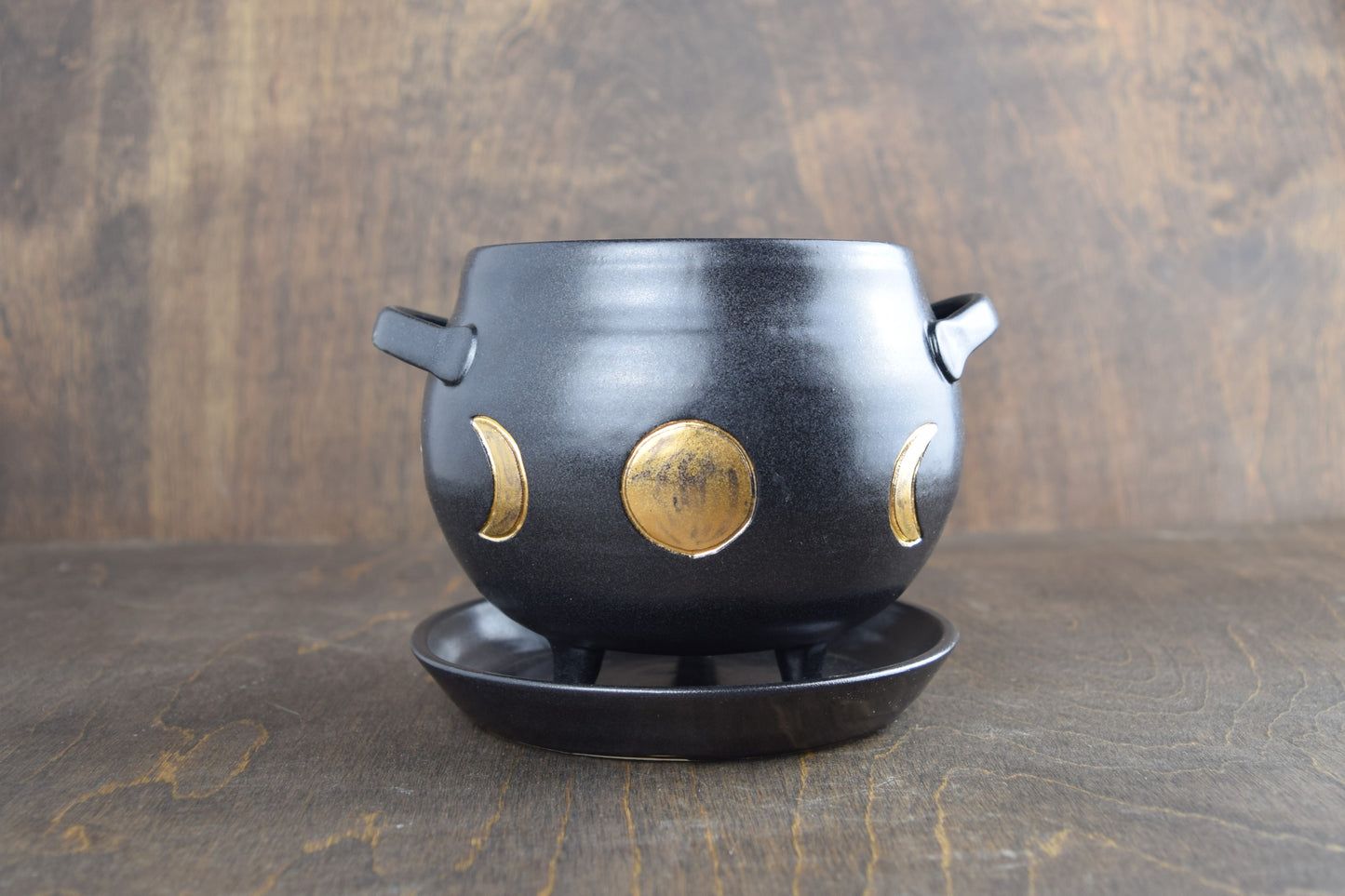 Gold Moon Cauldron Planter
