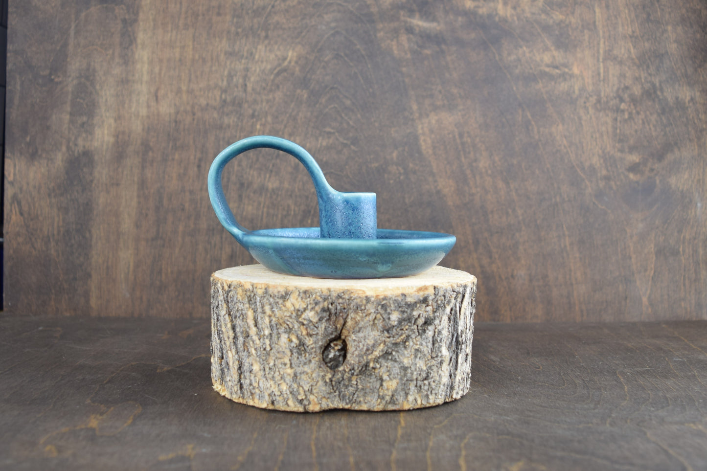 Crystal Blue Candle Holder