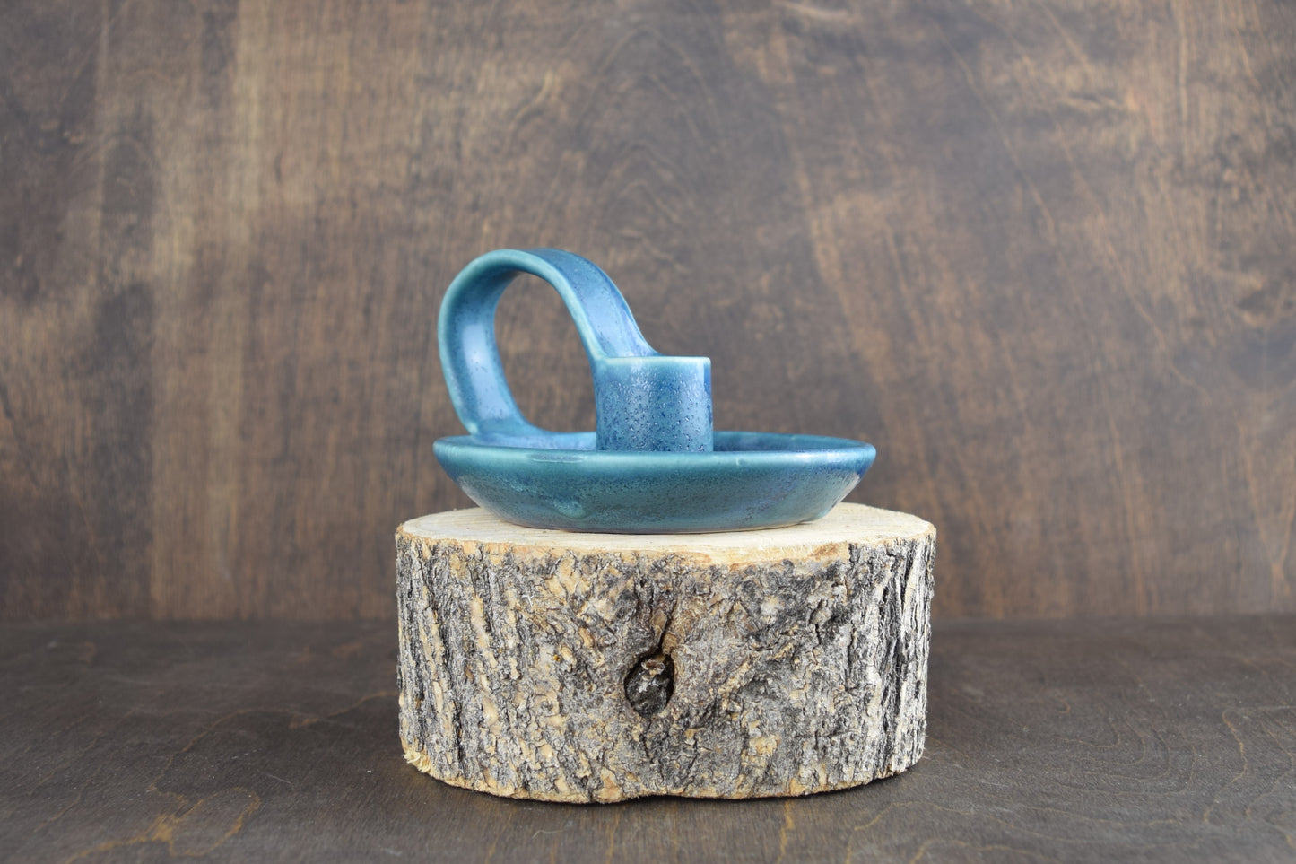Crystal Blue Candle Holder