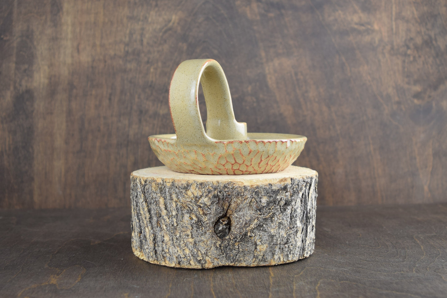 Cream Rust Candle Holder