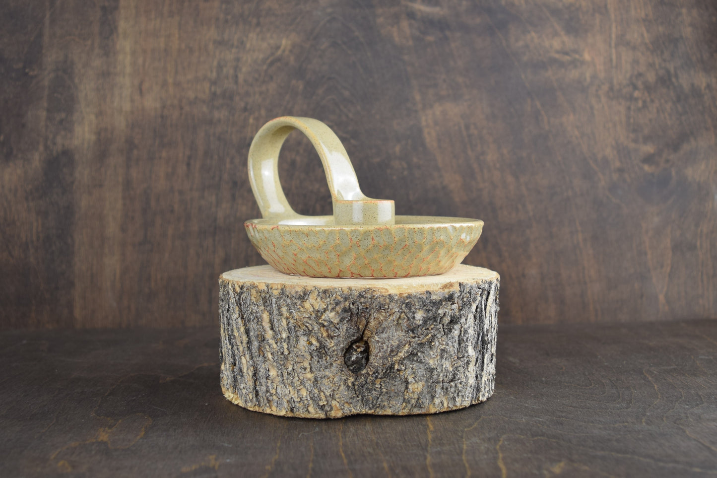 Cream Rust Candle Holder