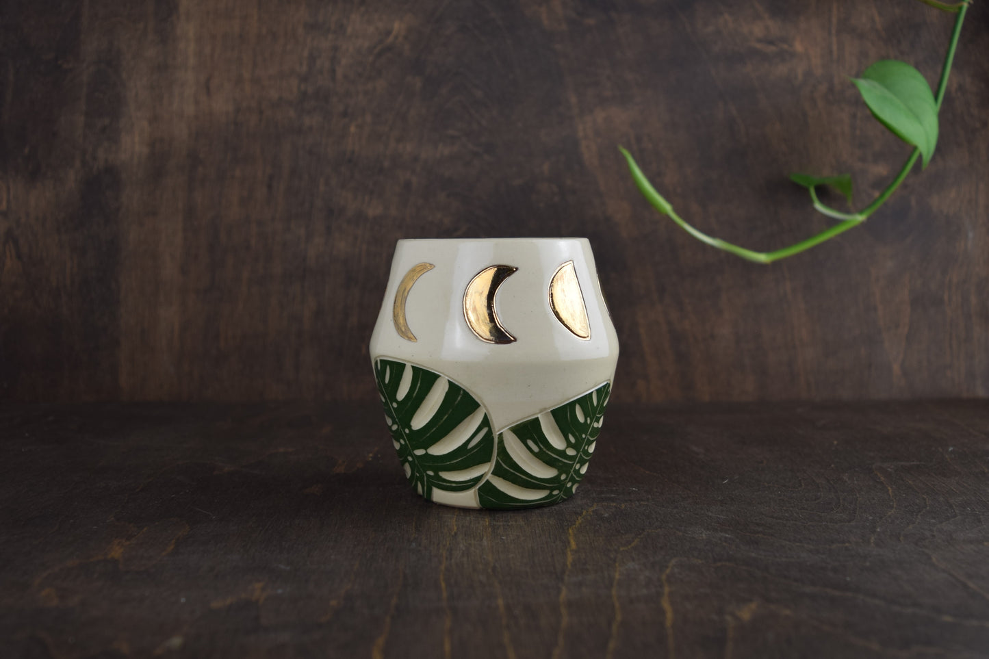 Gold Moon Monstera Tumbler