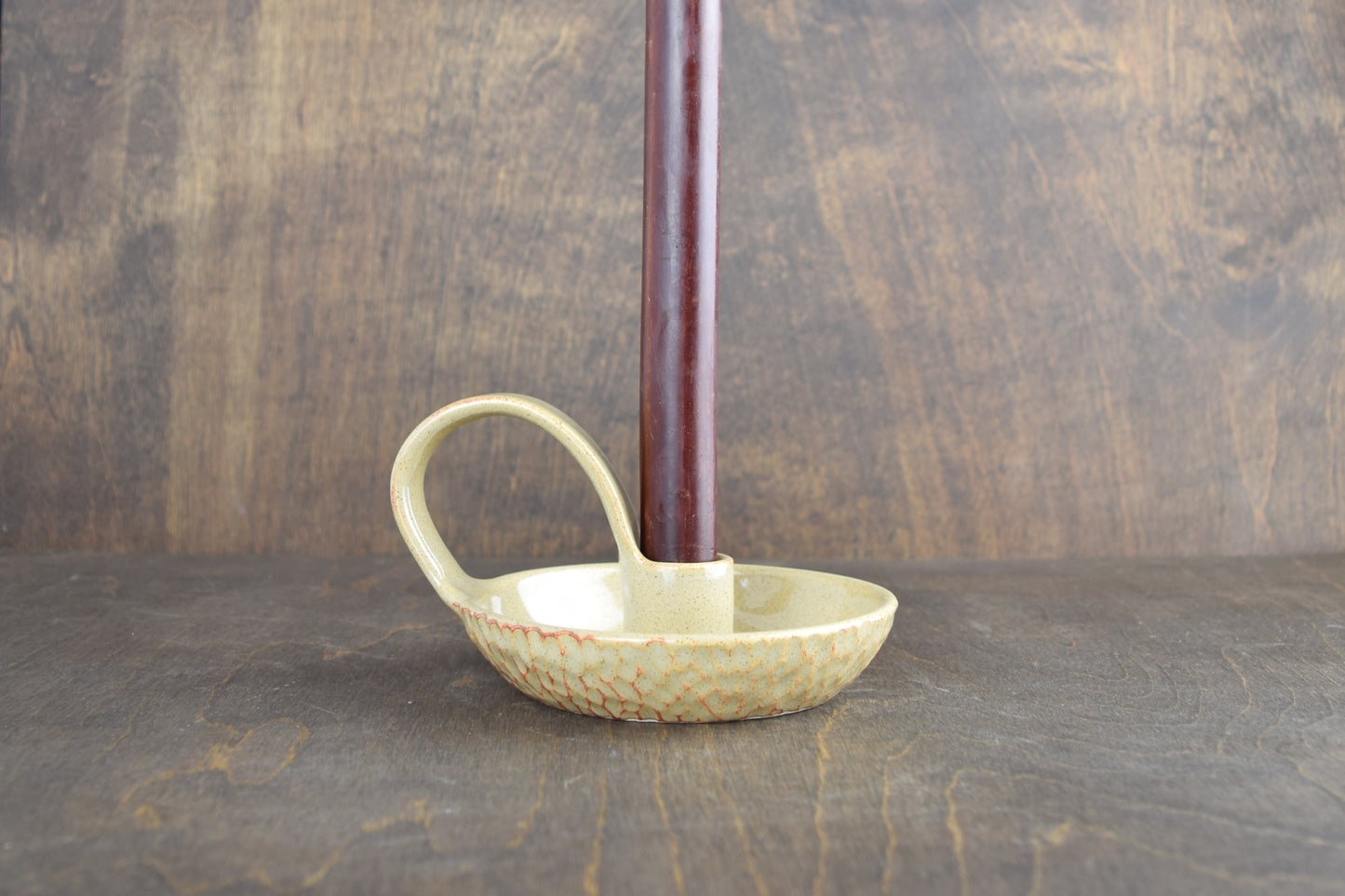 Cream Rust Candle Holder