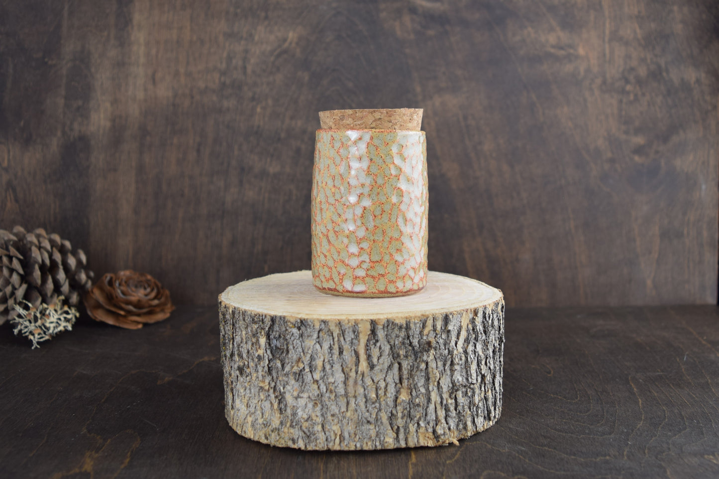 Cream Rust Stash Jar