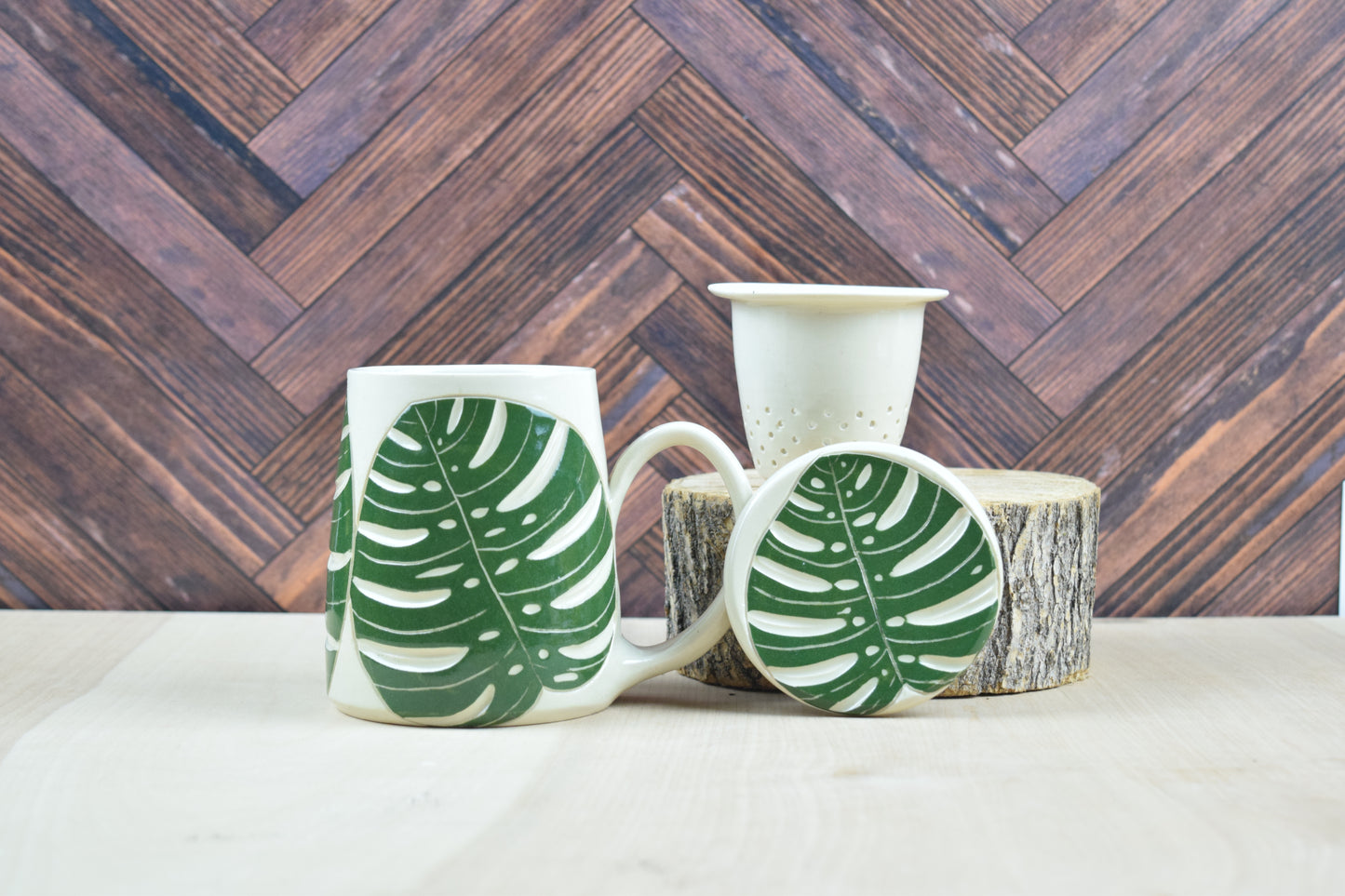 Monstera Mug Single Cup Tea Set