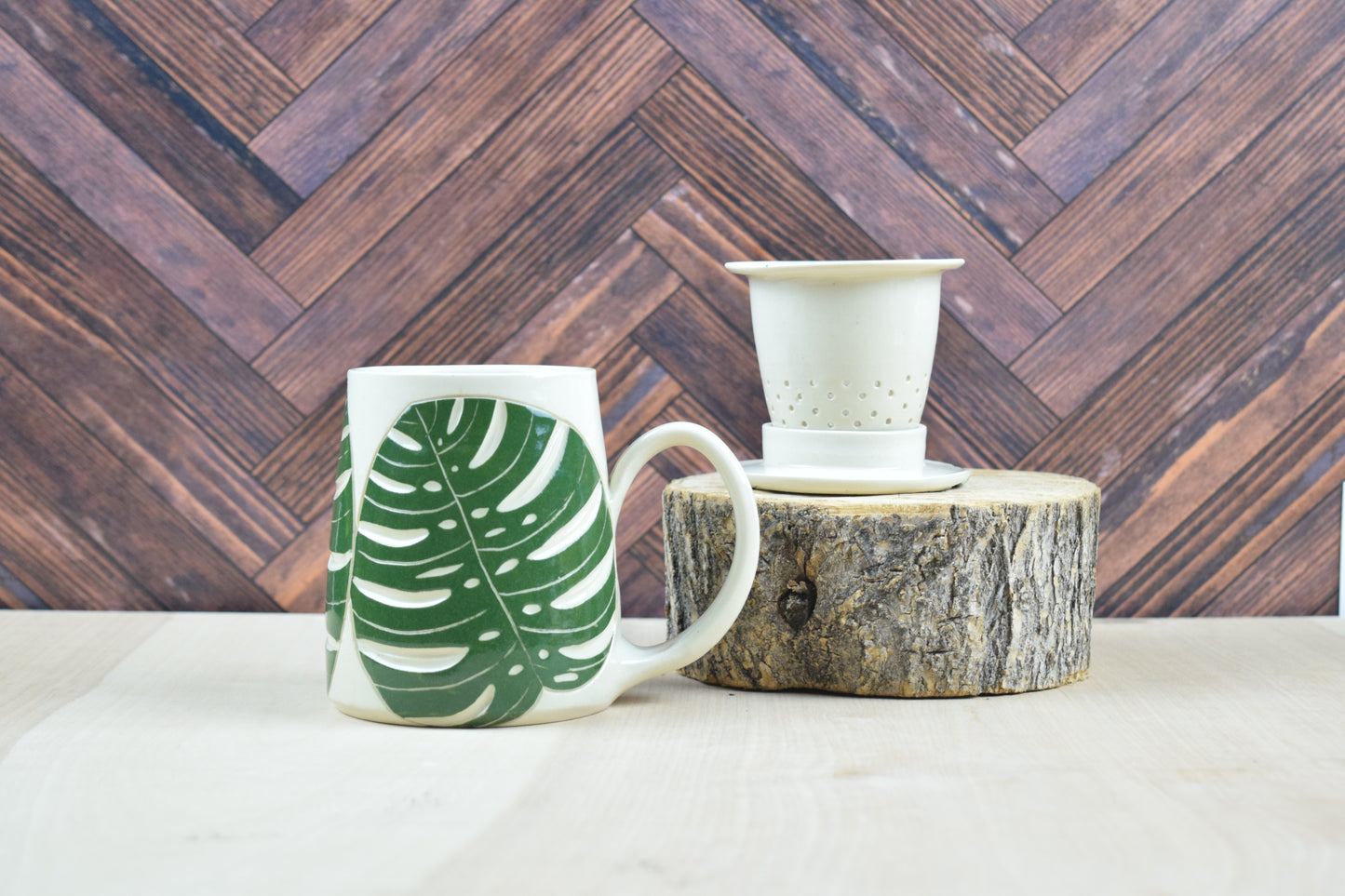 Monstera Mug Single Cup Tea Set