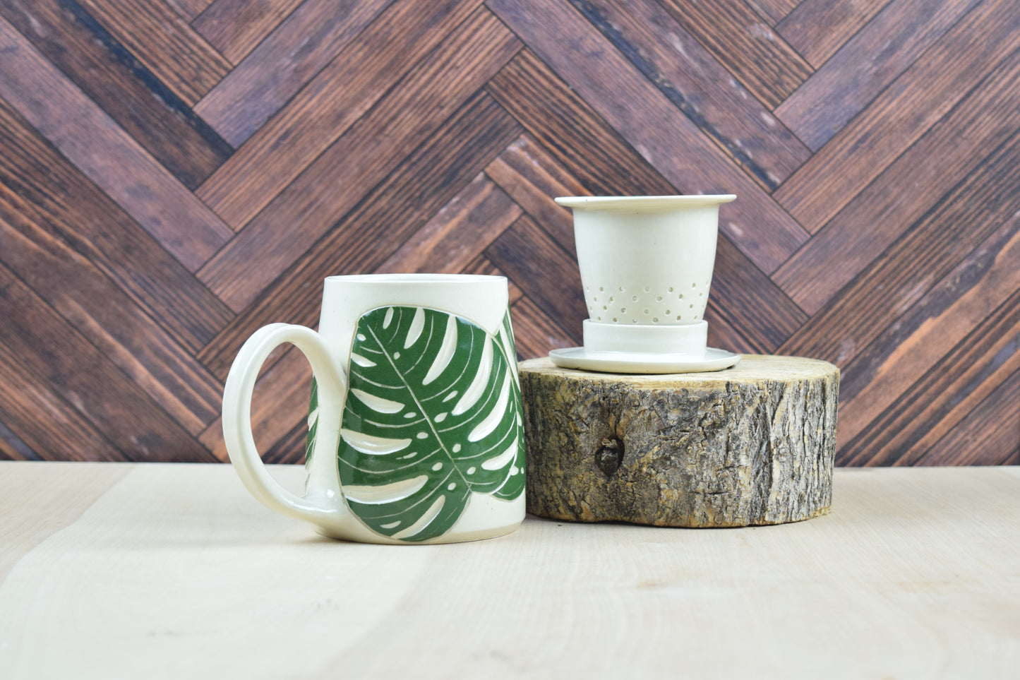 Monstera Mug Single Cup Tea Set