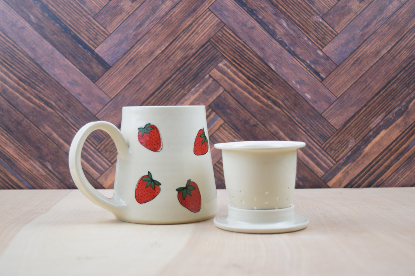 Strawberry Mug Single Cup Tea Set