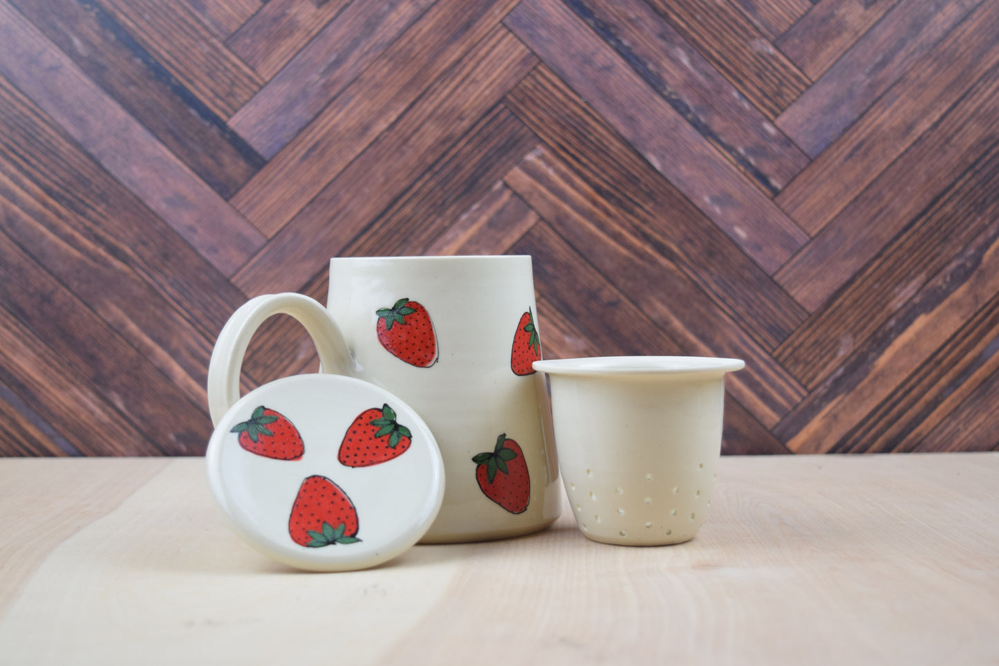 Strawberry Mug Single Cup Tea Set