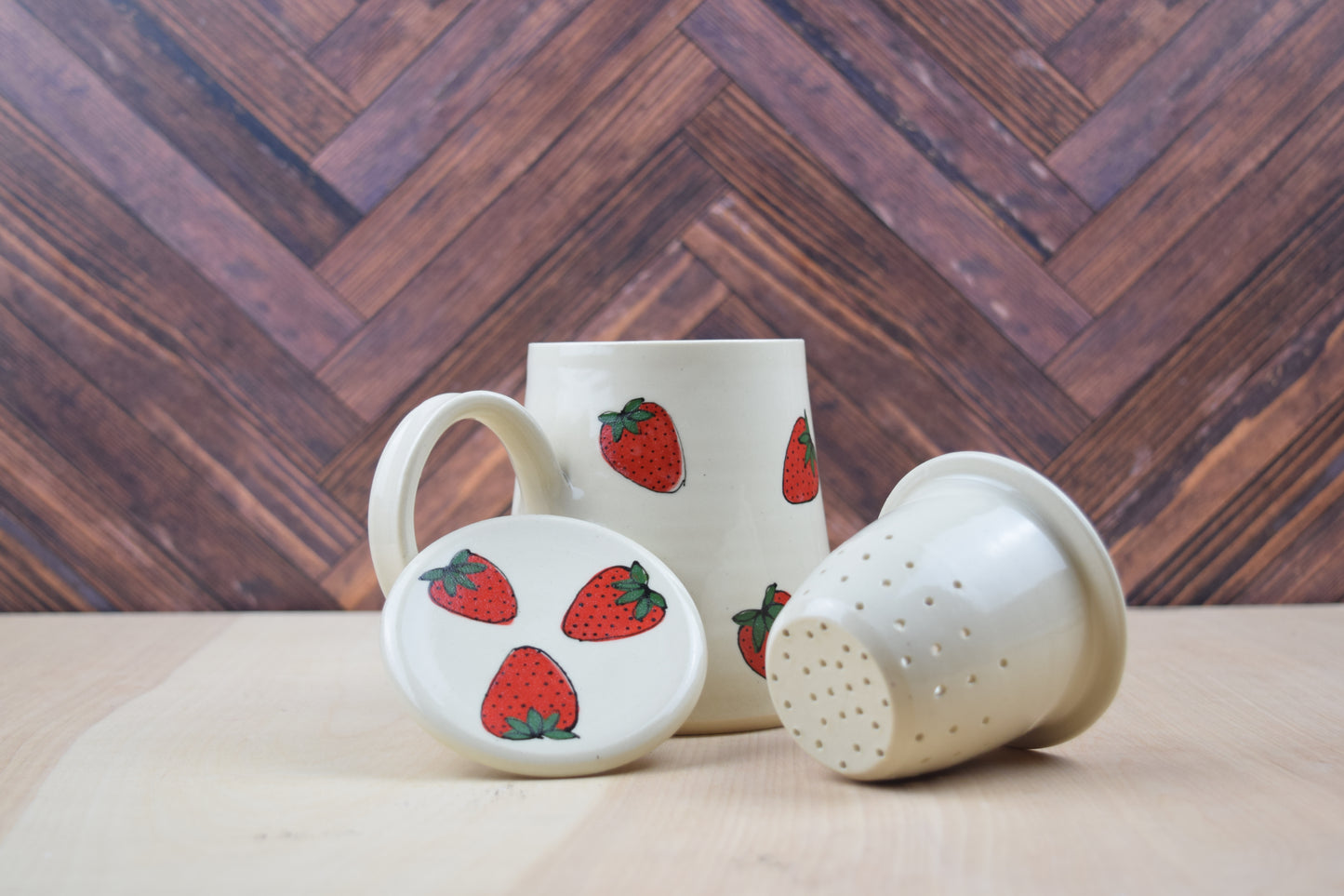 Strawberry Mug Single Cup Tea Set