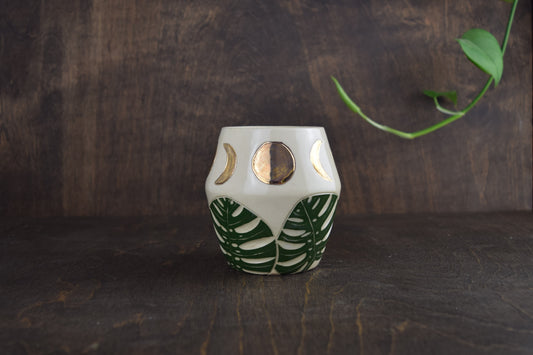 Gold Moon Monstera Tumbler