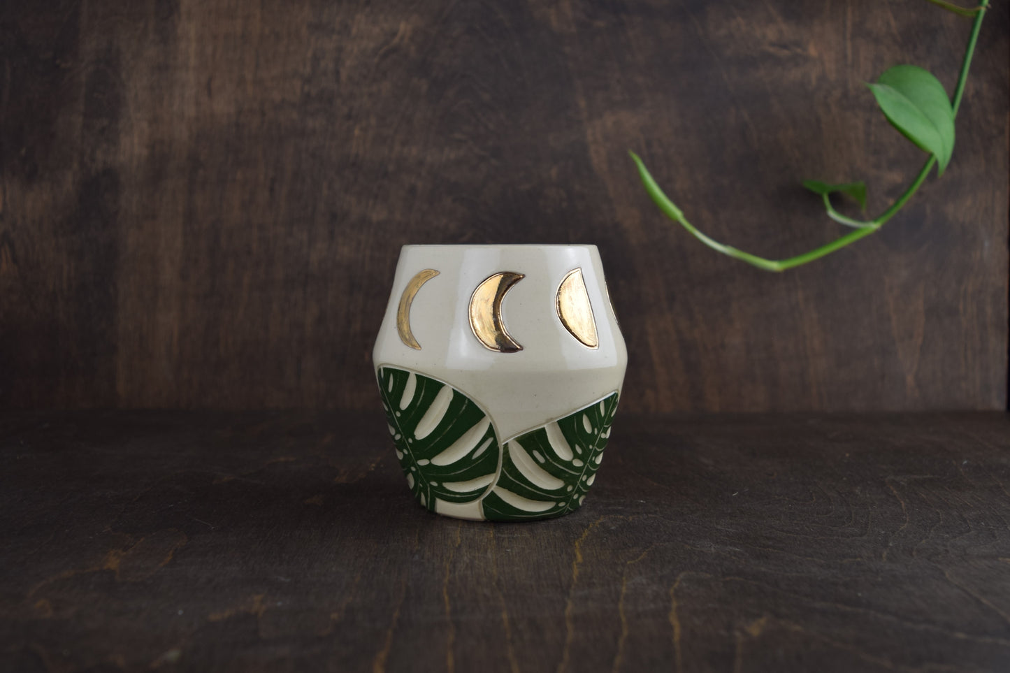 Gold Moon Monstera Tumbler