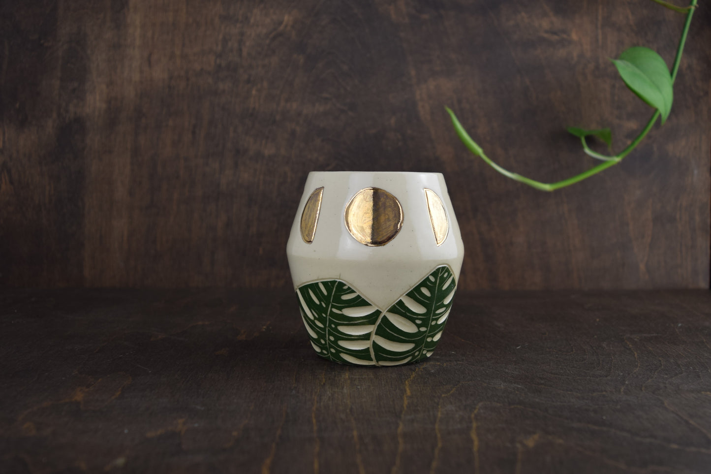 Gold Moon Monstera Tumbler