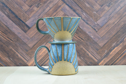 Blue Sunshine Mug w/ Pour Over