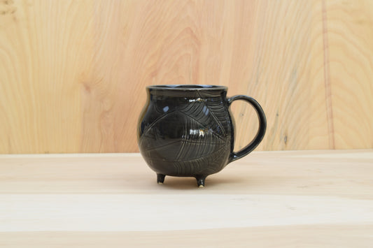 Charcoal Spiderweb Cauldron Mug