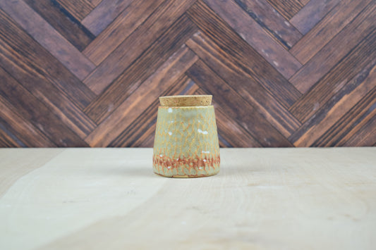 Cream Rust Carved Stash Jar