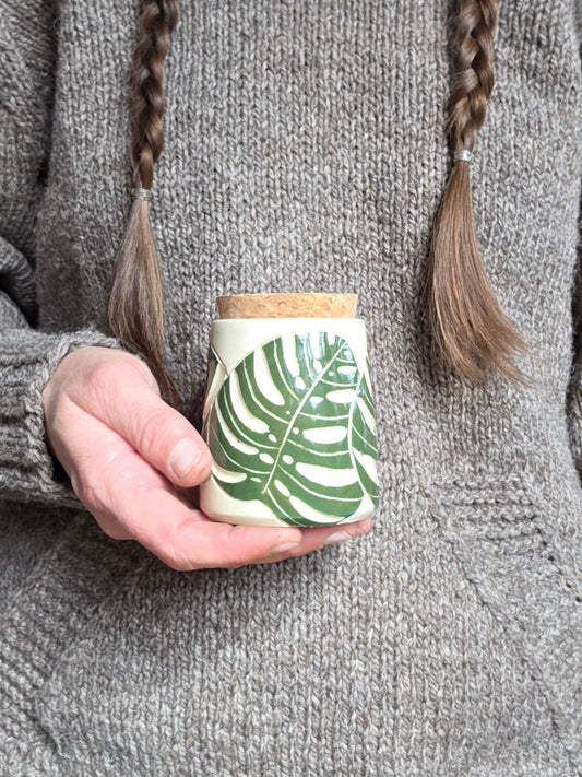 Monstera Stash Jar